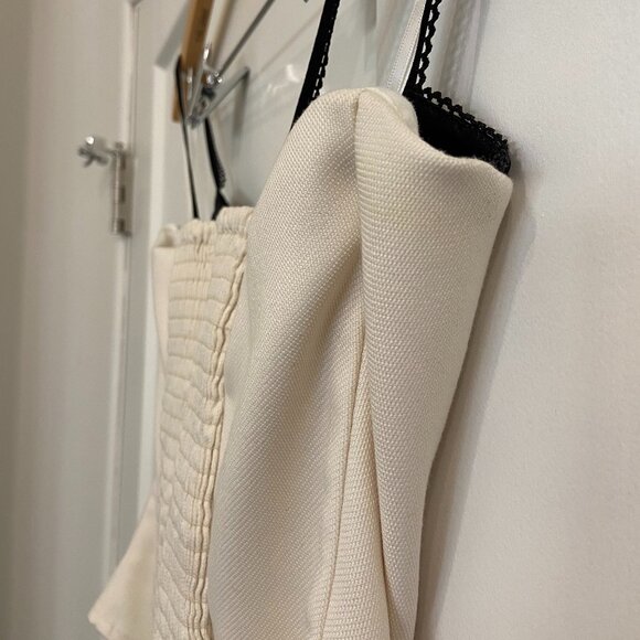 Reformation Melanie Top in Ivory/Black, Like New - Picture 5 of 10